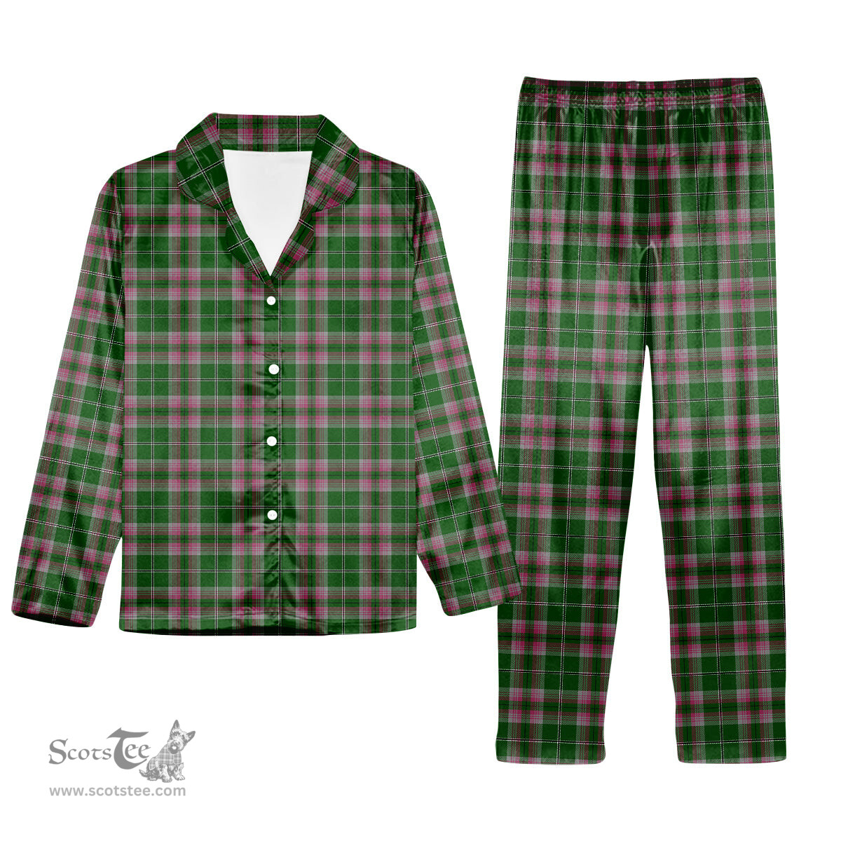 ScotsTee Shop Scottish Gray Hunting SC Tartan Pajama Satin Velvet Flannel Pajama Set