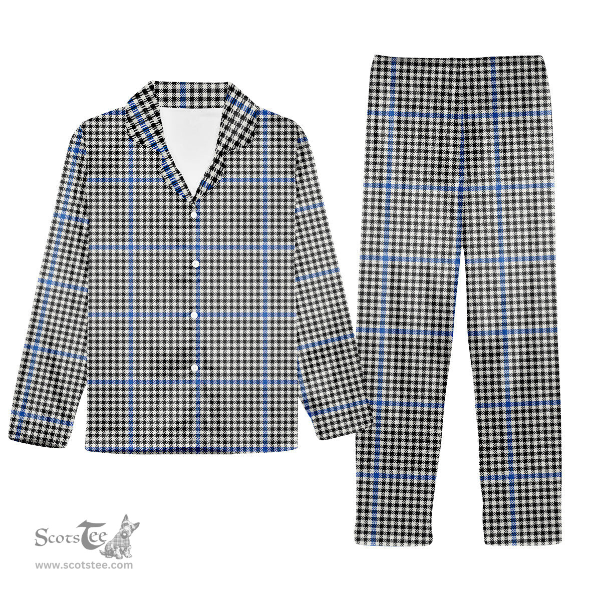 ScotsTee Shop Scottish Haig Modern Tartan Pajama Satin Velvet Flannel Pajama Set