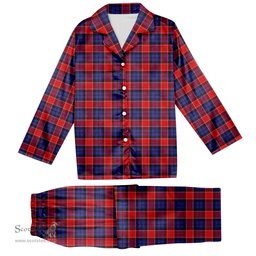 ScotsTee Shop Scottish Graham of Menteith Red Tartan Pajama Satin Velvet Flannel Pajama Set