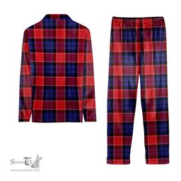 ScotsTee Shop Scottish Graham of Menteith Red Tartan Pajama Satin Velvet Flannel Pajama Set