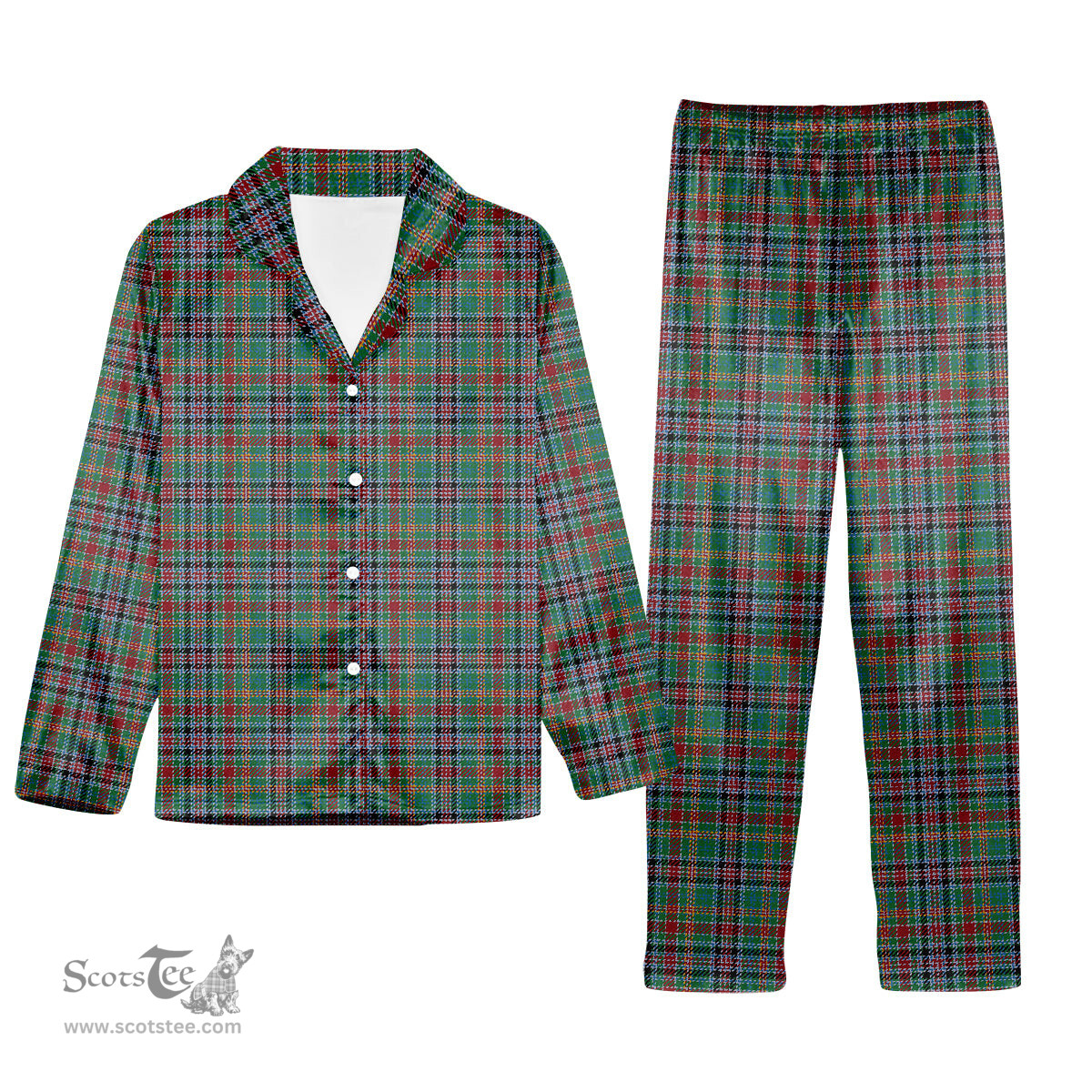 ScotsTee Shop Scottish Hunter Old Ancient Tartan Pajama Satin Velvet Flannel Pajama Set