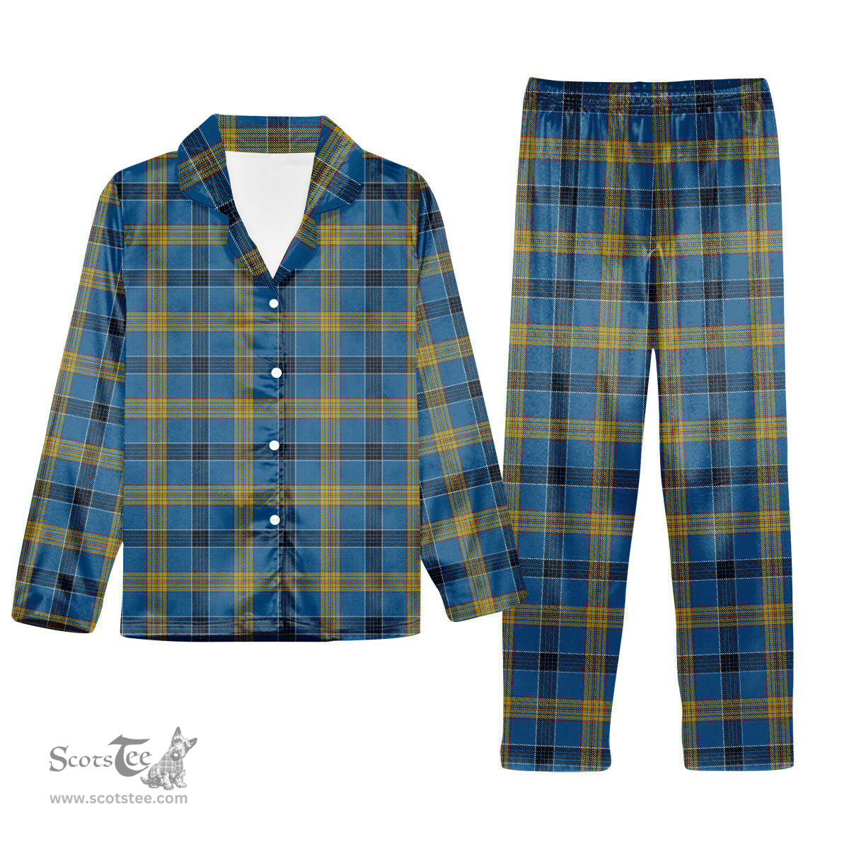 ScotsTee Shop Scottish Laing Tartan Pajama Satin Velvet Flannel Pajama Set