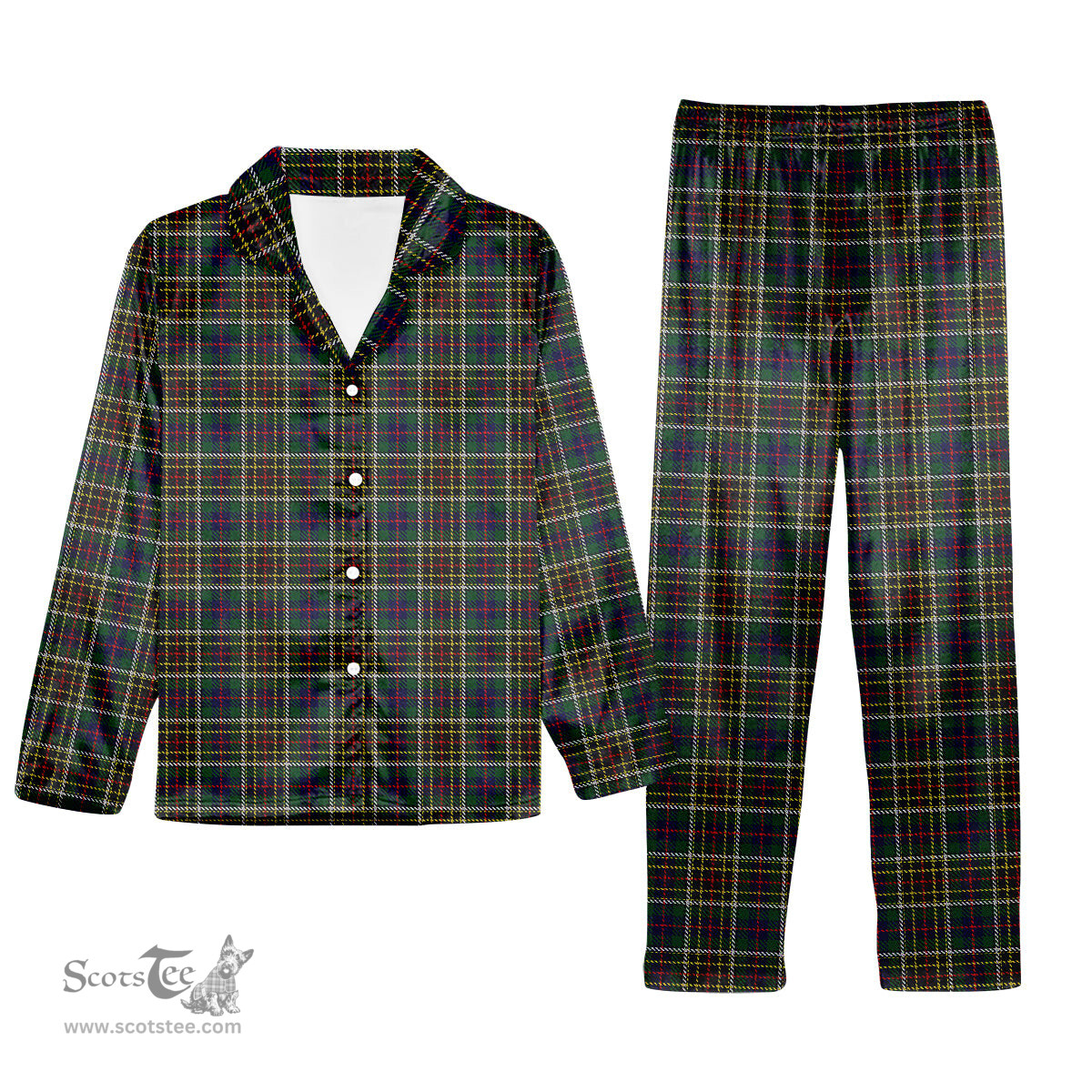 ScotsTee Shop Scottish Hislop Hunting 2 Tartan Pajama Satin Velvet Flannel Pajama Set