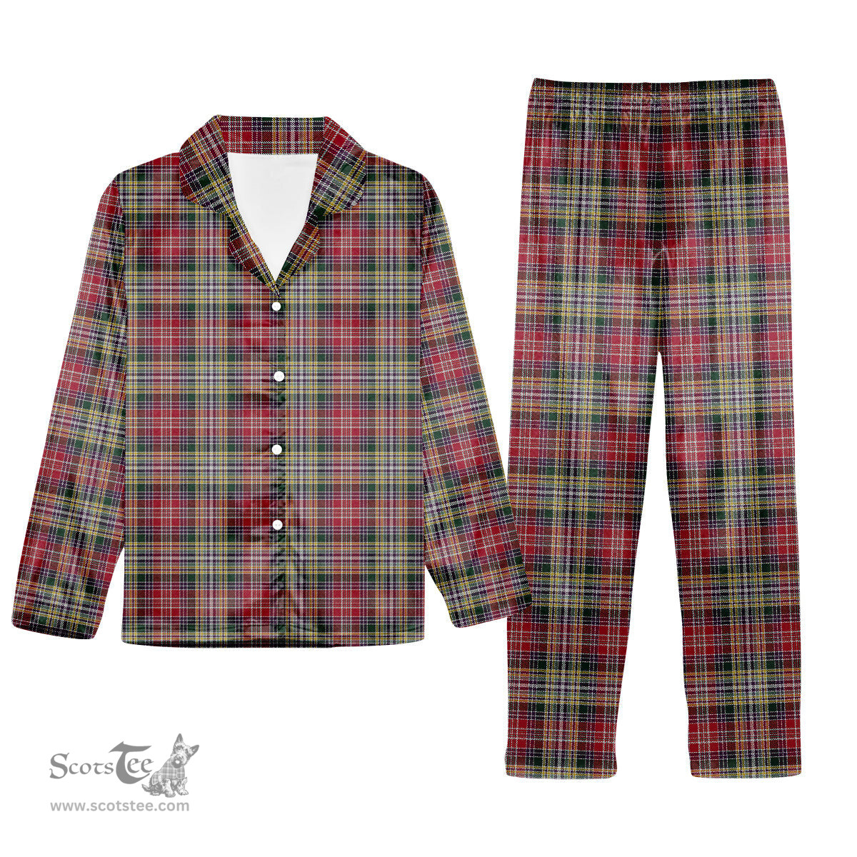 ScotsTee Shop Scottish Lasting Tartan Pajama Satin Velvet Flannel Pajama Set
