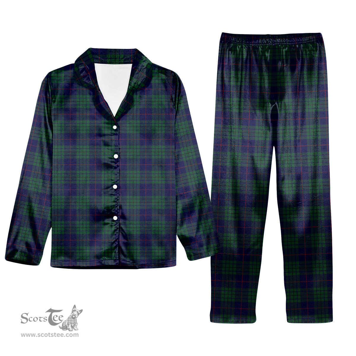 ScotsTee Shop Scottish Hutton Tartan Pajama Satin Velvet Flannel Pajama Set