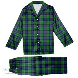 ScotsTee Shop Scottish Haldane Tartan Pajama Satin Velvet Flannel Pajama Set