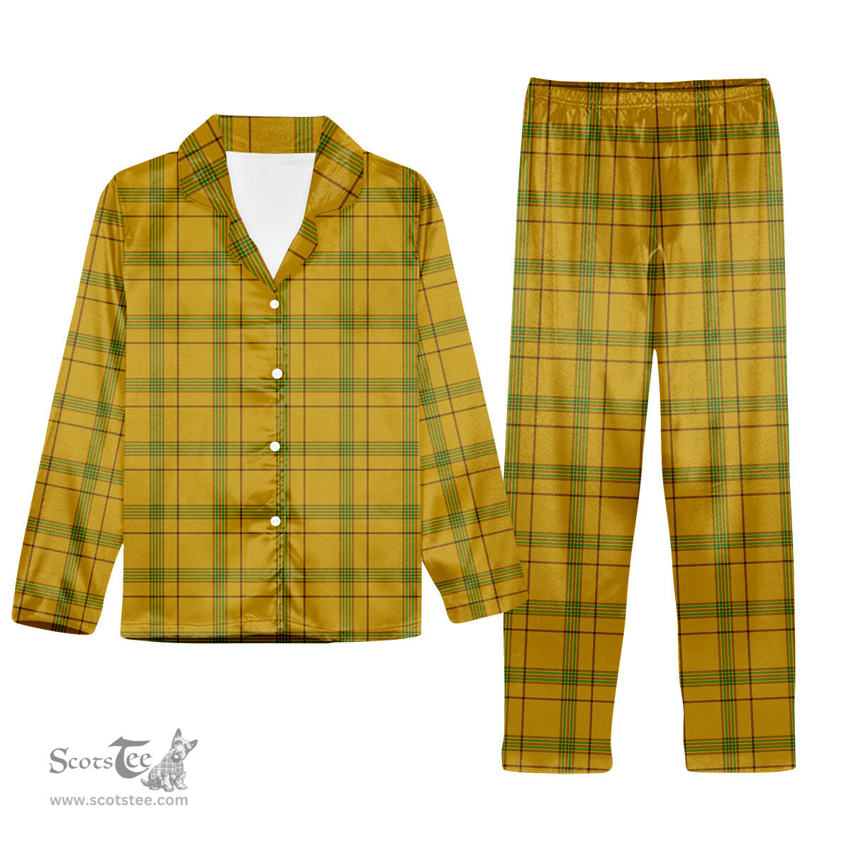 ScotsTee Shop Scottish Houston Tartan Pajama Satin Velvet Flannel Pajama Set
