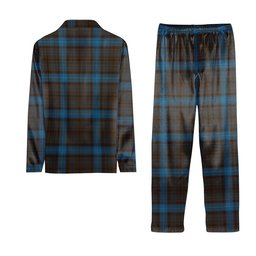 ScotsTee Shop Scottish Hanna of Leith yellow line Tartan Pajama Satin Velvet Flannel Pajama Set