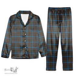 ScotsTee Shop Scottish Hanna of Leith yellow line Tartan Pajama Satin Velvet Flannel Pajama Set