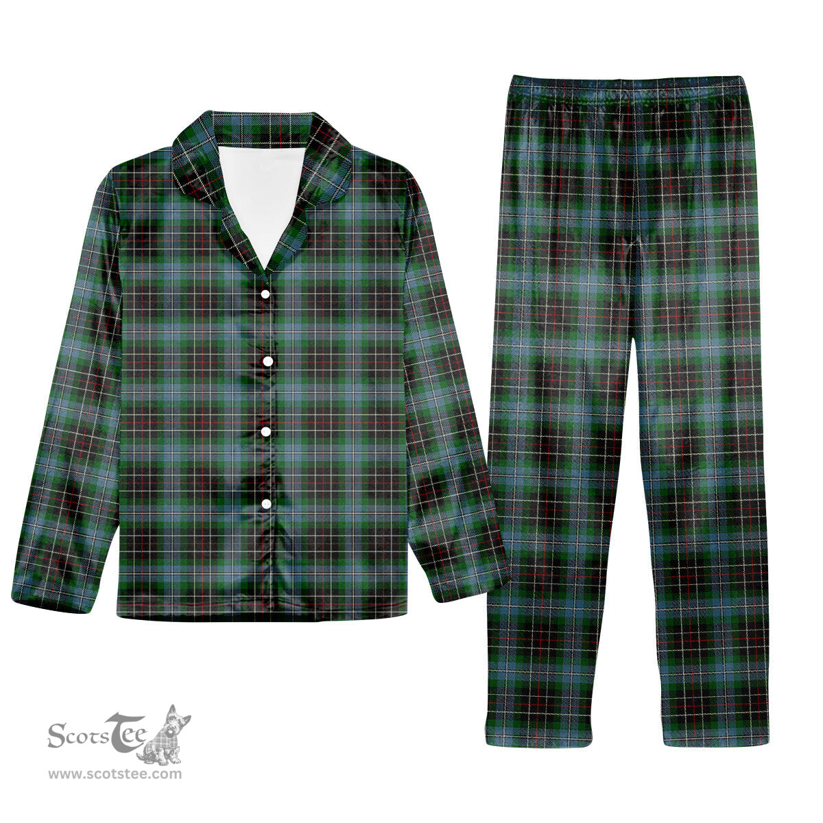 ScotsTee Shop Scottish Hyslop Hunting Tartan Pajama Satin Velvet Flannel Pajama Set