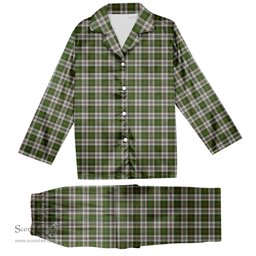 ScotsTee Shop Scottish Hay White Dress Tartan Pajama Satin Velvet Flannel Pajama Set