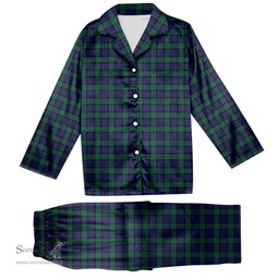 ScotsTee Shop Scottish Graham of Menteith Tartan Pajama Satin Velvet Flannel Pajama Set