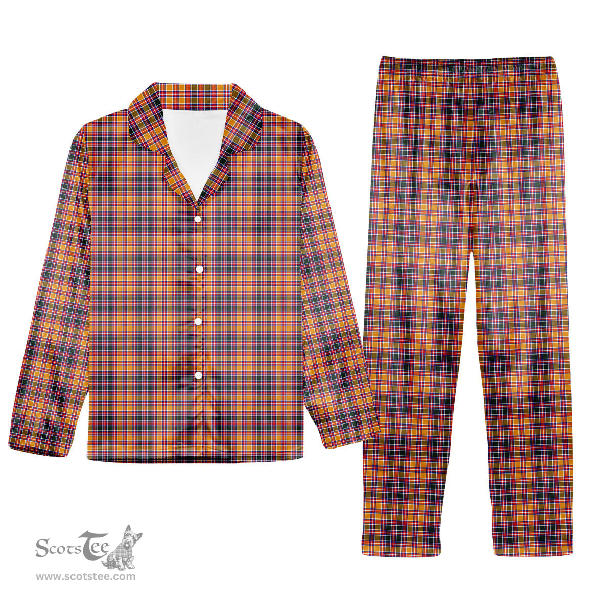 ScotsTee Shop Scottish Jacobite Tartan Pajama Satin Velvet Flannel Pajama Set