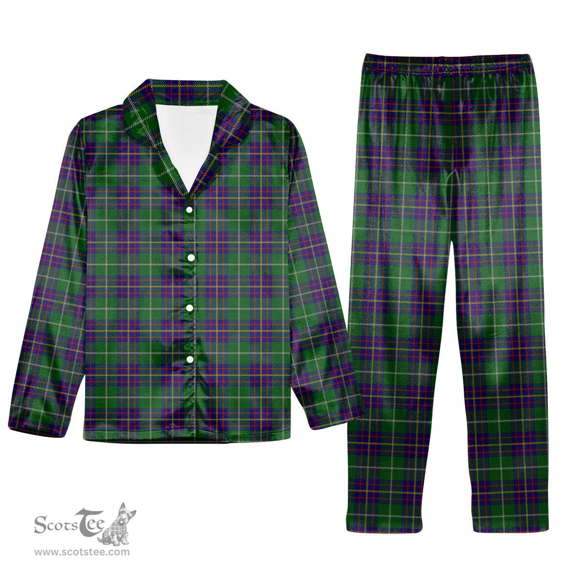 ScotsTee Shop Scottish Inglis Tartan Pajama Satin Velvet Flannel Pajama Set