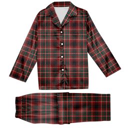 ScotsTee Shop Scottish Innes of Cowie Modern Tartan Pajama Satin Velvet Flannel Pajama Set