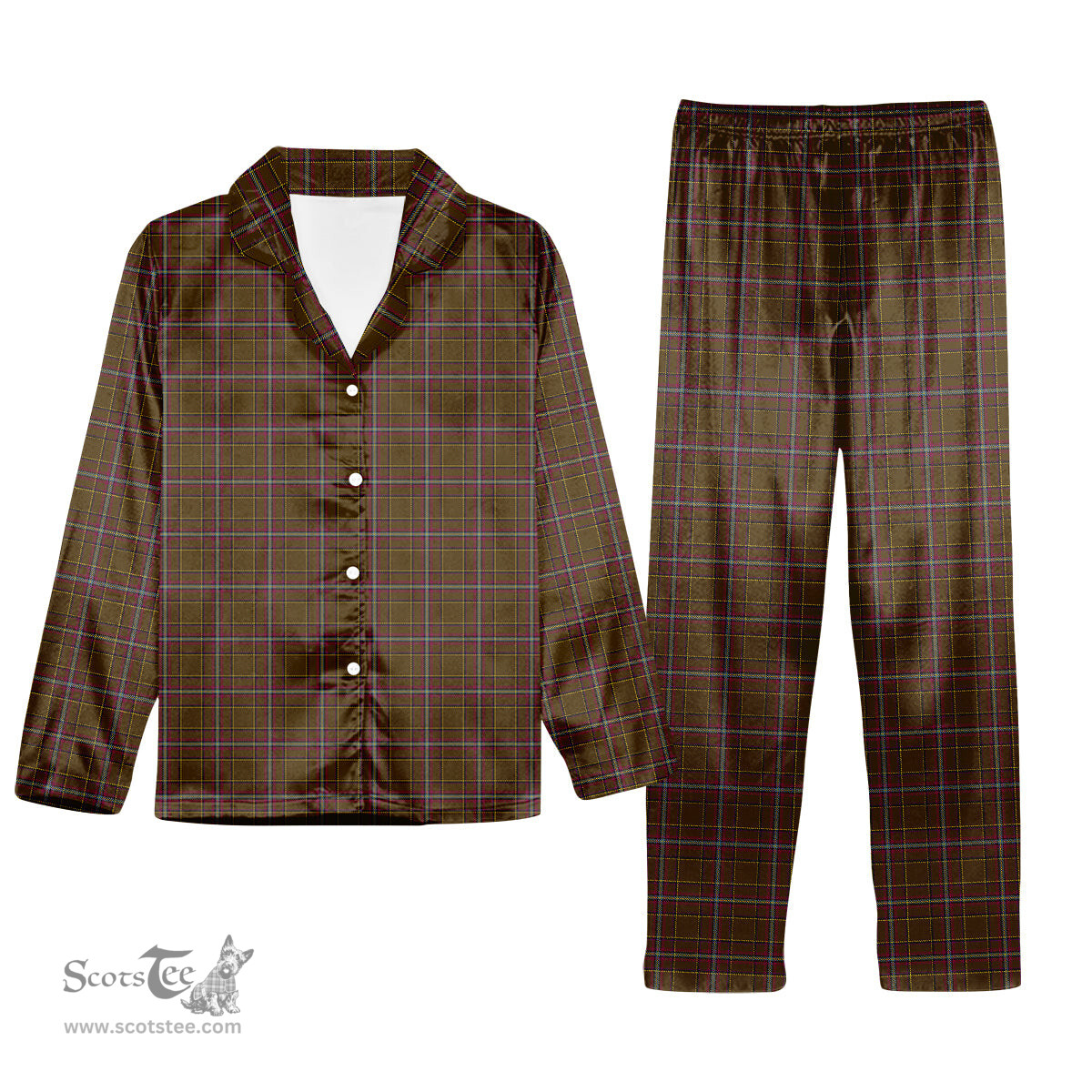 ScotsTee Shop Scottish Inches of Perth Tartan Pajama Satin Velvet Flannel Pajama Set