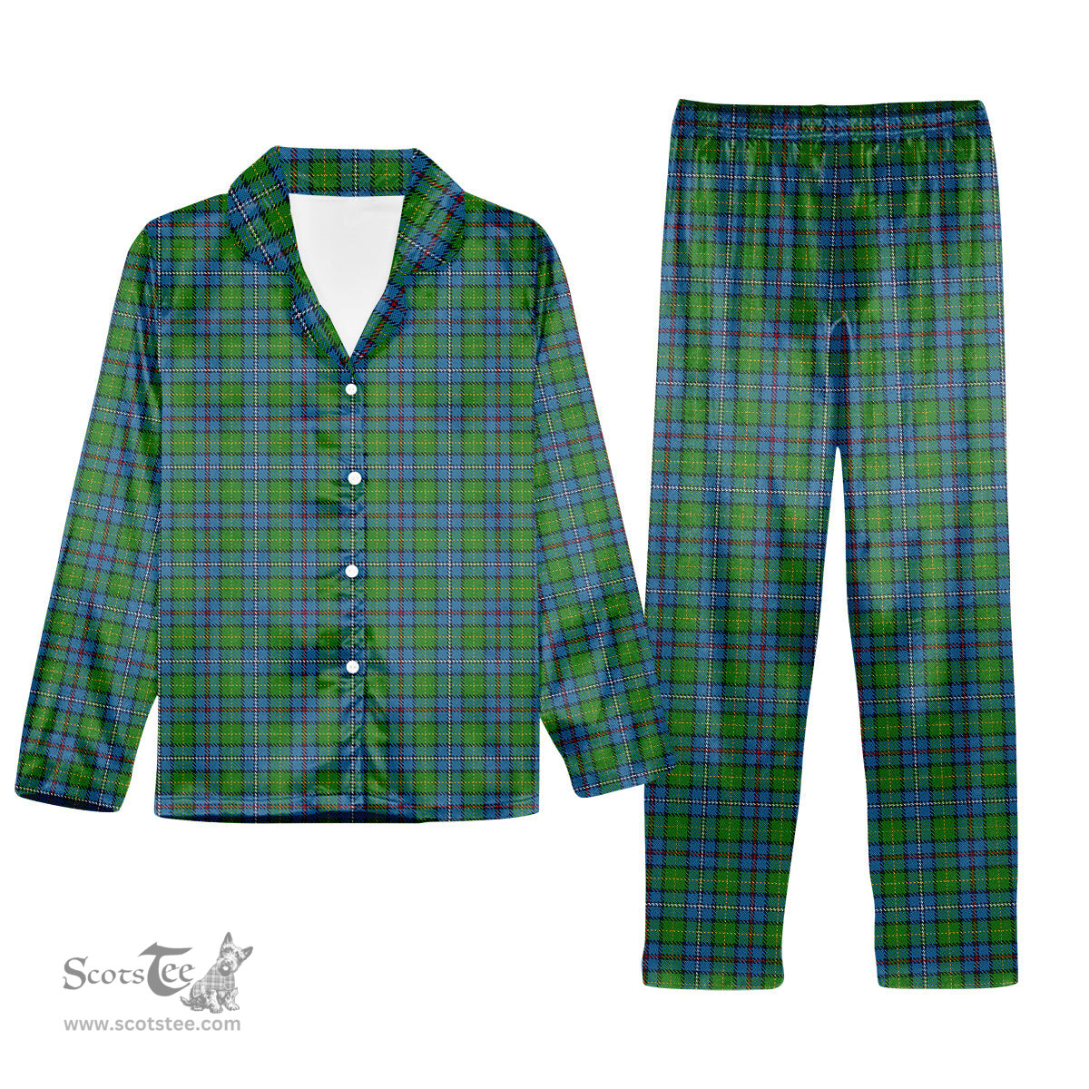 ScotsTee Shop Scottish Hosey Tartan Pajama Satin Velvet Flannel Pajama Set