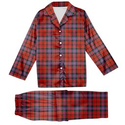 ScotsTee Shop Scottish Kelly of Sleat Red Ancient Tartan Pajama Satin Velvet Flannel Pajama Set