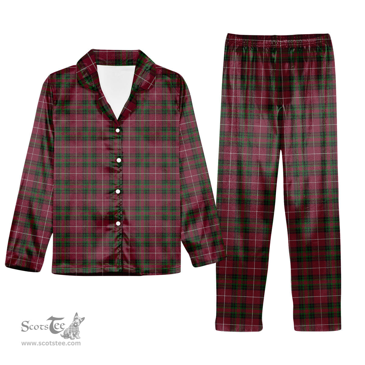 ScotsTee Shop Scottish Hunter of Bute Tartan Pajama Satin Velvet Flannel Pajama Set