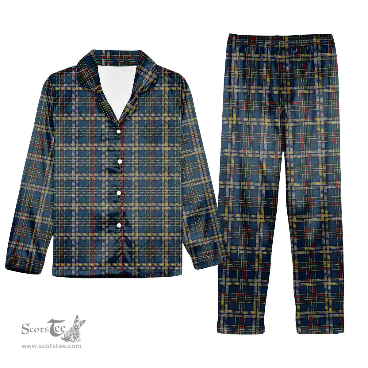 ScotsTee Shop Scottish Liberton Tartan Pajama Satin Velvet Flannel Pajama Set