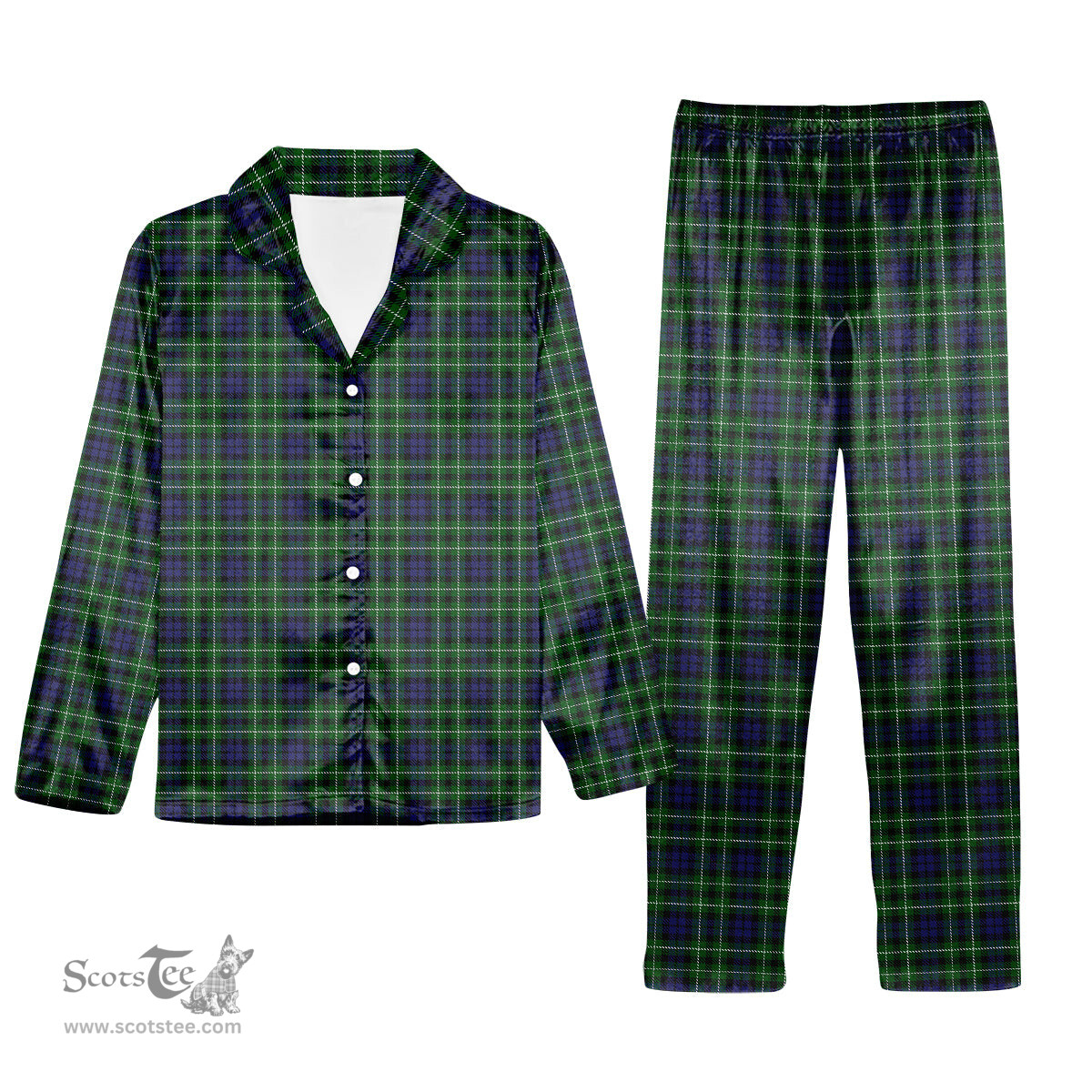 ScotsTee Shop Scottish Graham of Montrose Tartan Pajama Satin Velvet Flannel Pajama Set