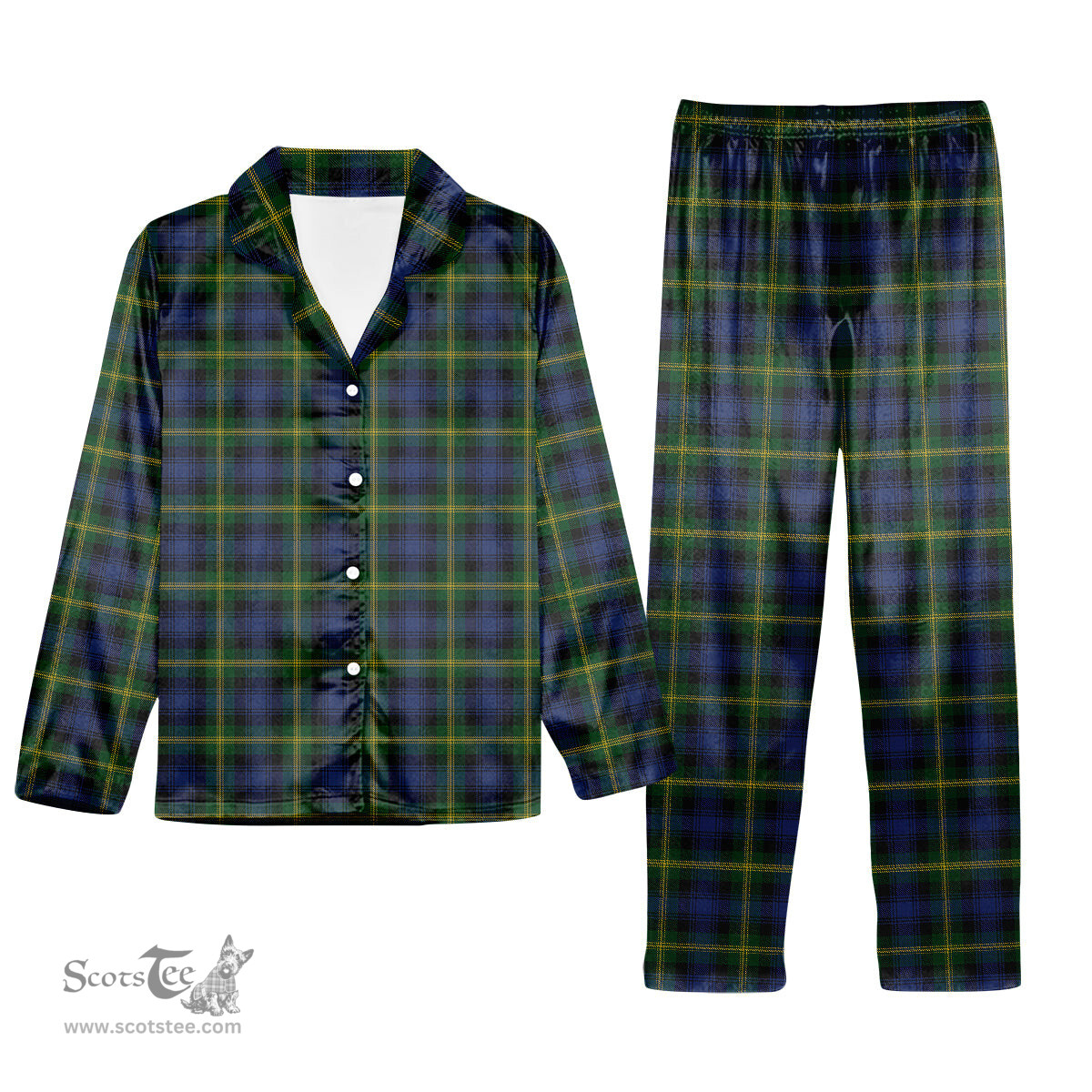 ScotsTee Shop Scottish Gordon 2 Tartan Pajama Satin Velvet Flannel Pajama Set