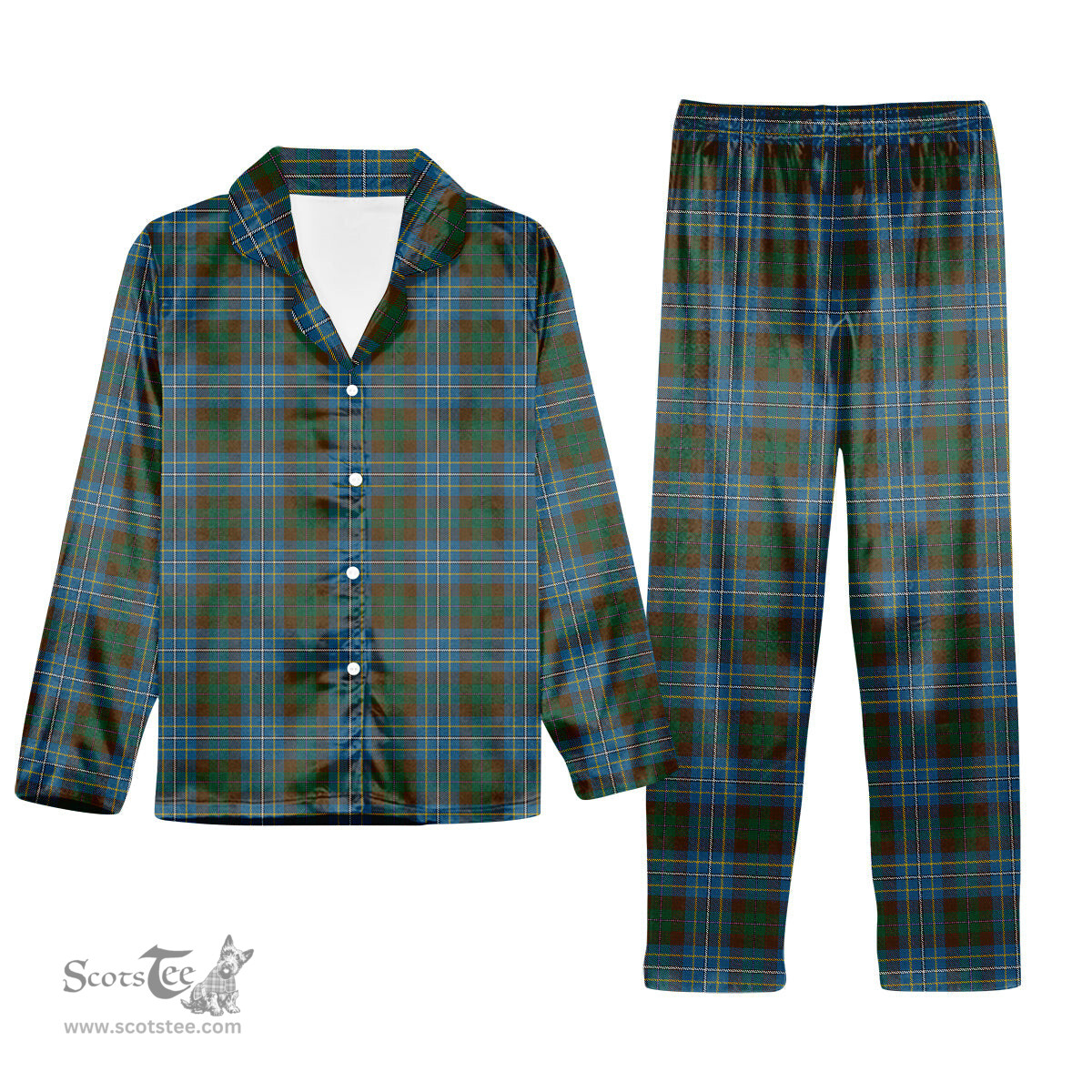 ScotsTee Shop Scottish Hughes Interconnection Int Tartan Pajama Satin Velvet Flannel Pajama Set