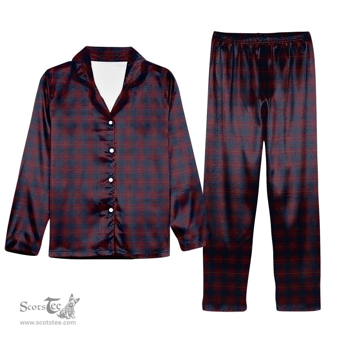 ScotsTee Shop Scottish Harris Jeffrey S Tartan Pajama Satin Velvet Flannel Pajama Set