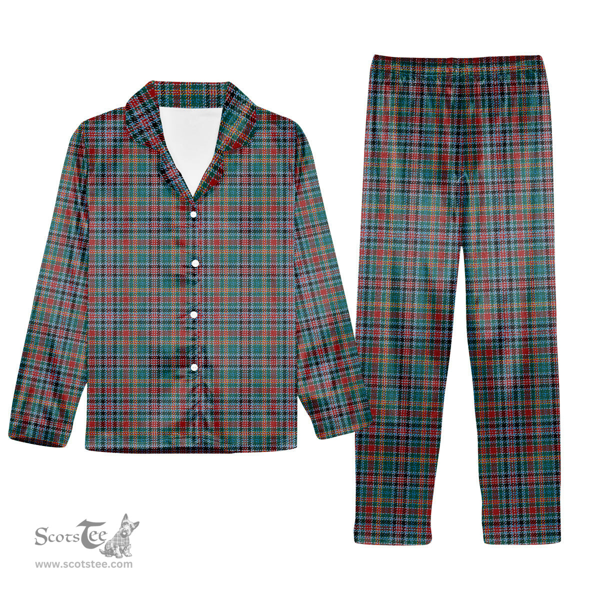 ScotsTee Shop Scottish Hunter Old Modern Tartan Pajama Satin Velvet Flannel Pajama Set