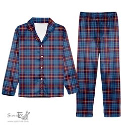 ScotsTee Shop Scottish Greer Tartan Pajama Satin Velvet Flannel Pajama Set