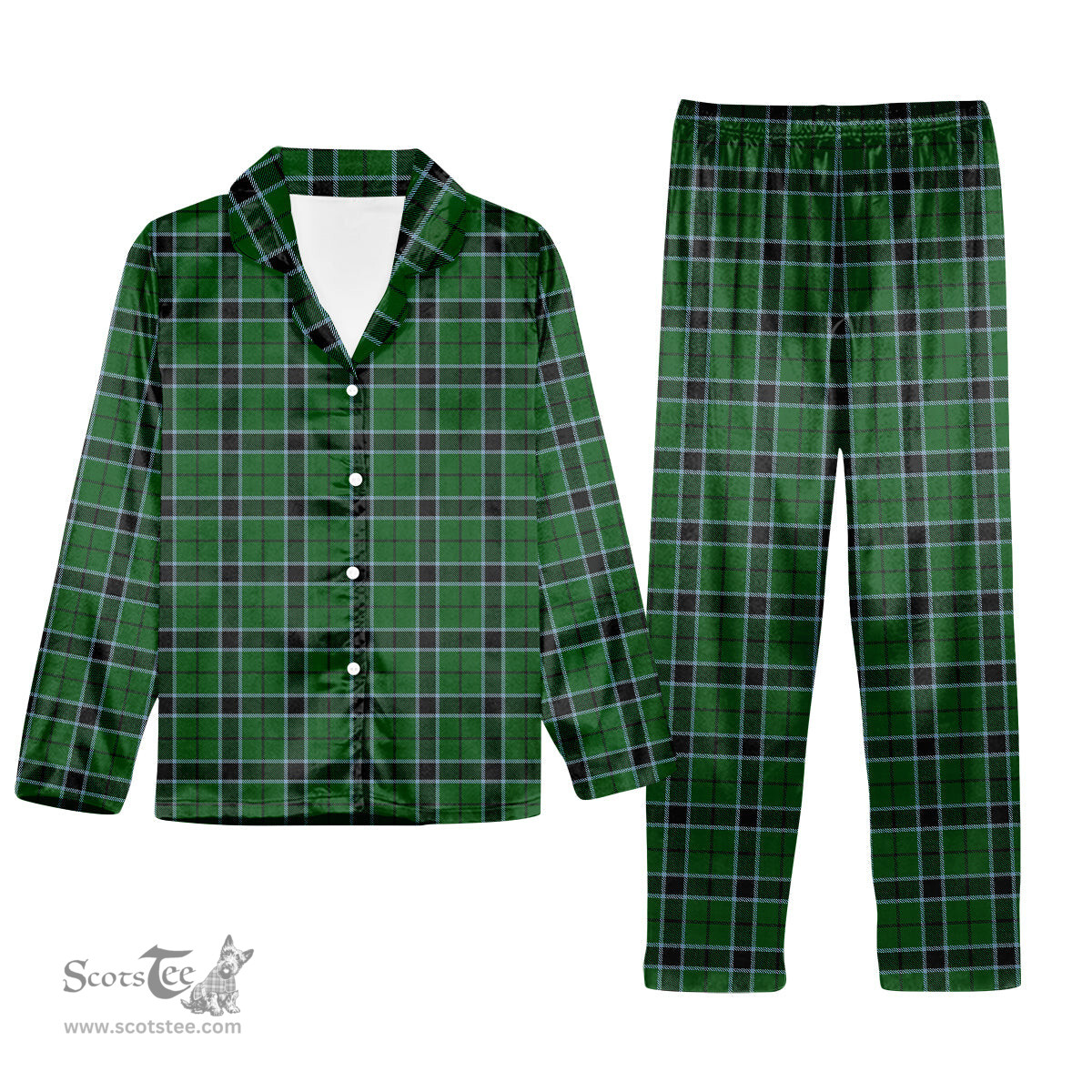 ScotsTee Shop Scottish Innes Hunting Tartan Pajama Satin Velvet Flannel Pajama Set