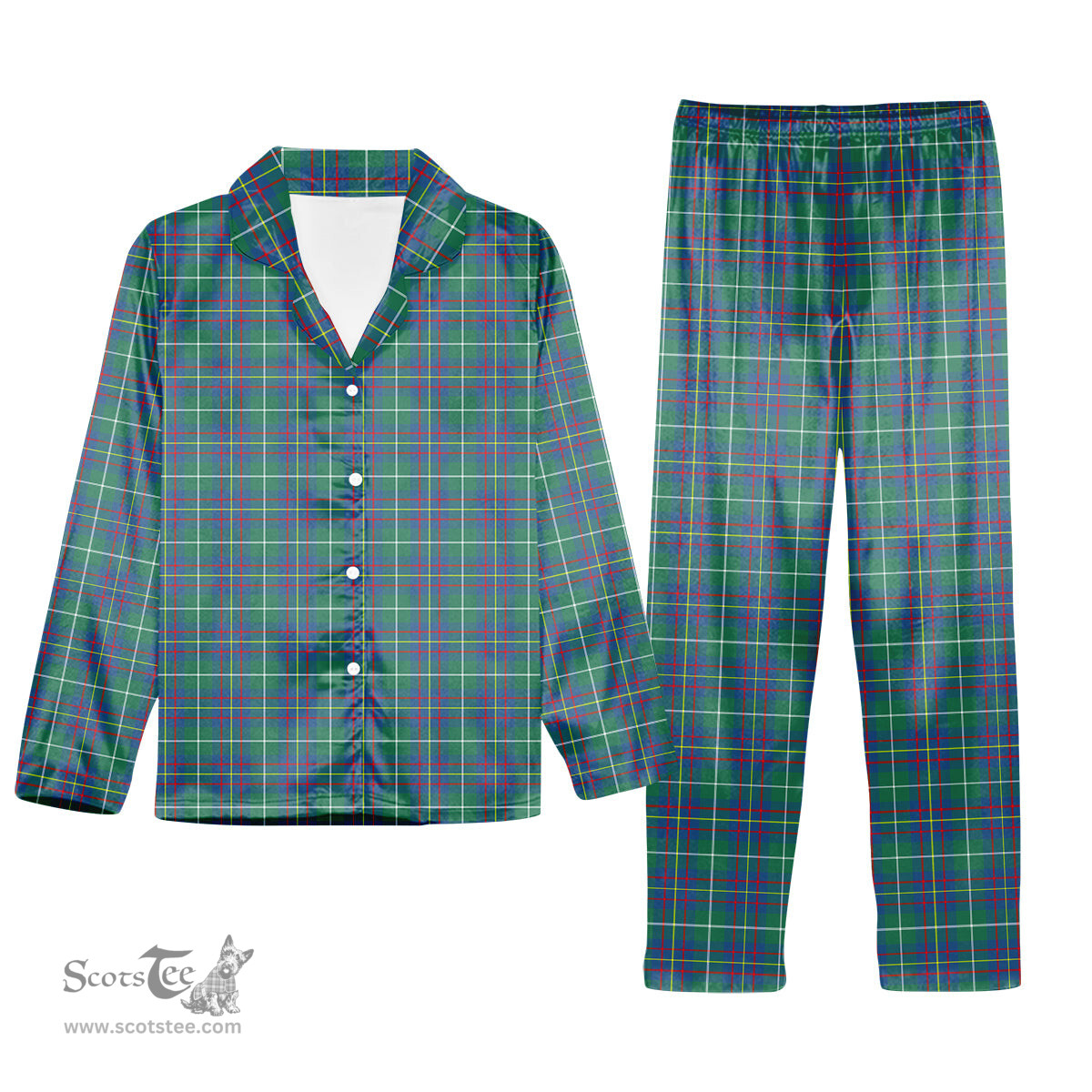 ScotsTee Shop Scottish Inglis Ancient Tartan Pajama Satin Velvet Flannel Pajama Set