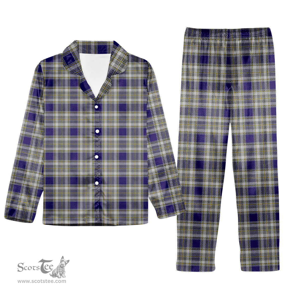 ScotsTee Shop Scottish Livingstone Dress Tartan Pajama Satin Velvet Flannel Pajama Set