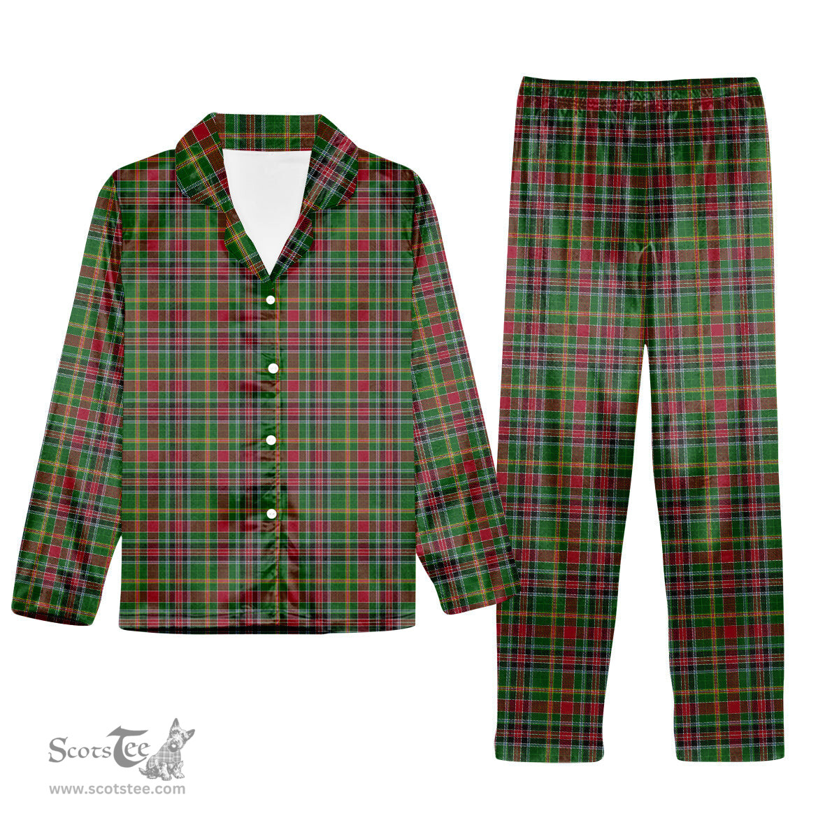 ScotsTee Shop Scottish Hunter Wilsons Tartan Pajama Satin Velvet Flannel Pajama Set