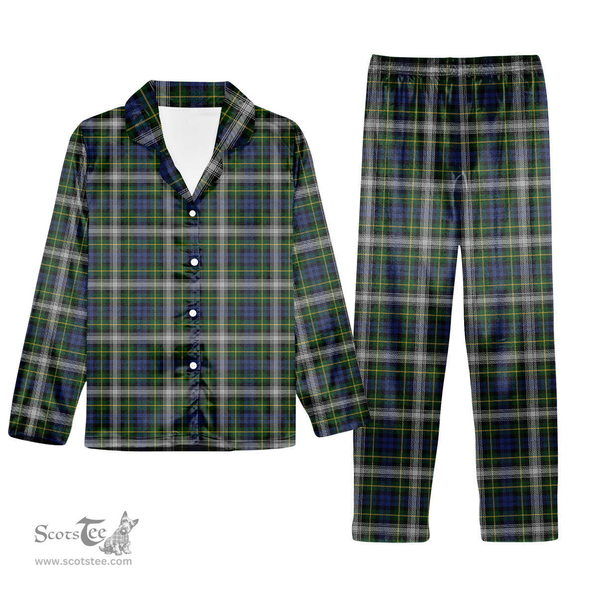 ScotsTee Shop Scottish Gordon Dress 2 Tartan Pajama Satin Velvet Flannel Pajama Set