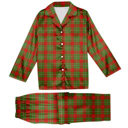 ScotsTee Shop Scottish Grierson Tartan Pajama Satin Velvet Flannel Pajama Set