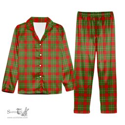ScotsTee Shop Scottish Grierson Tartan Pajama Satin Velvet Flannel Pajama Set