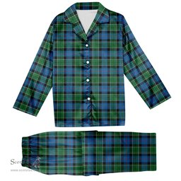 ScotsTee Shop Scottish Leslie Hunting Ancient Tartan Pajama Satin Velvet Flannel Pajama Set