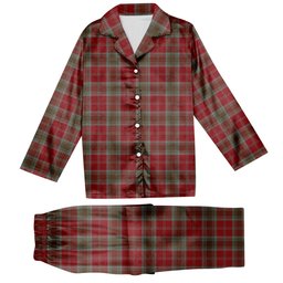 ScotsTee Shop Scottish Lindsay Weathered Tartan Pajama Satin Velvet Flannel Pajama Set