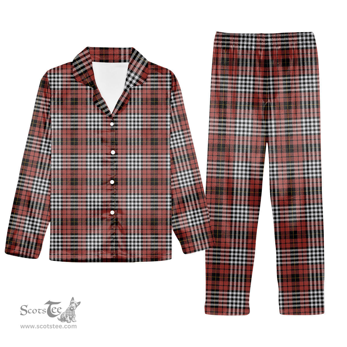 ScotsTee Shop Scottish Little of Morton Rigg Ancient Tartan Pajama Satin Velvet Flannel Pajama Set