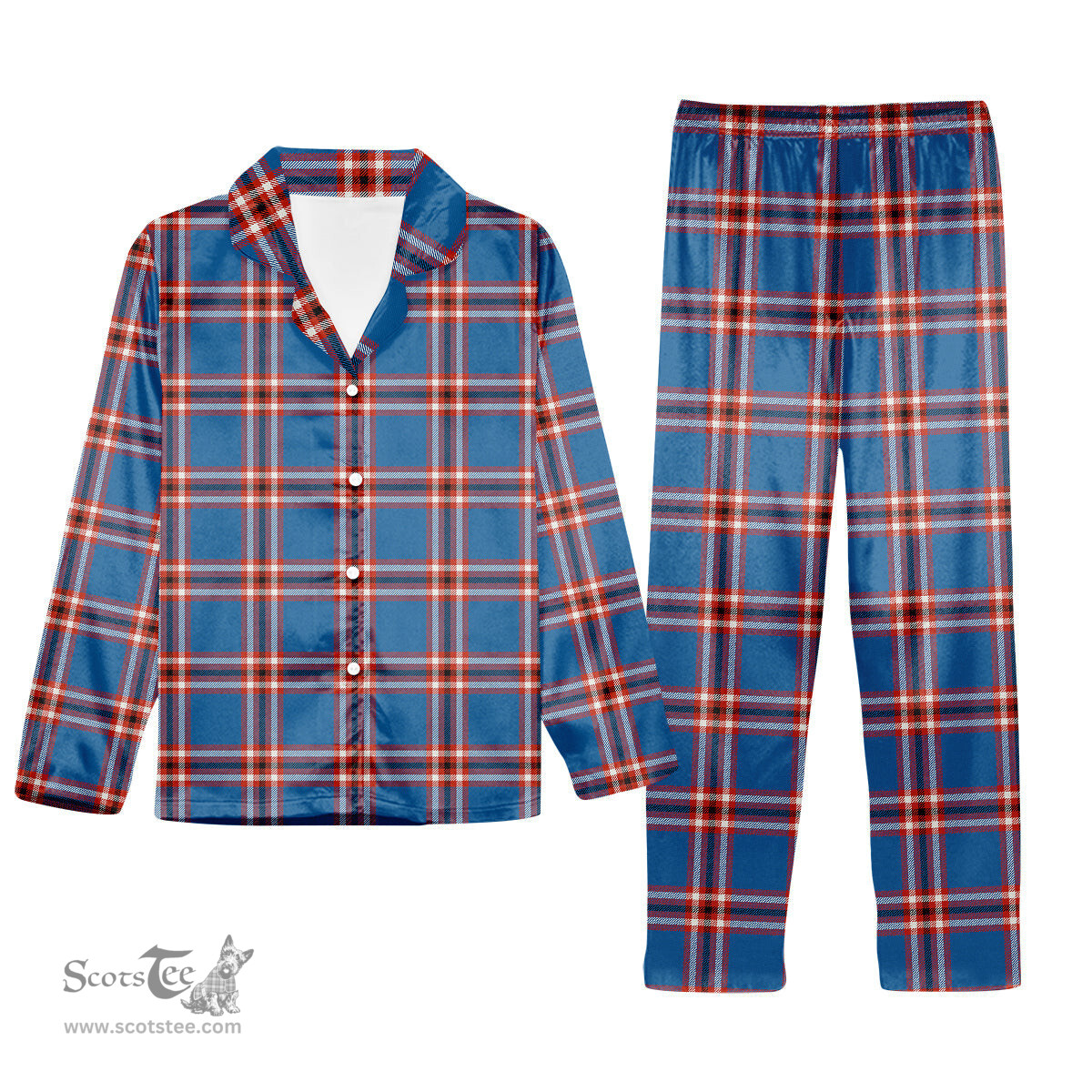 ScotsTee Shop Scottish Laing of Archiestown Ancient Tartan Pajama Satin Velvet Flannel Pajama Set