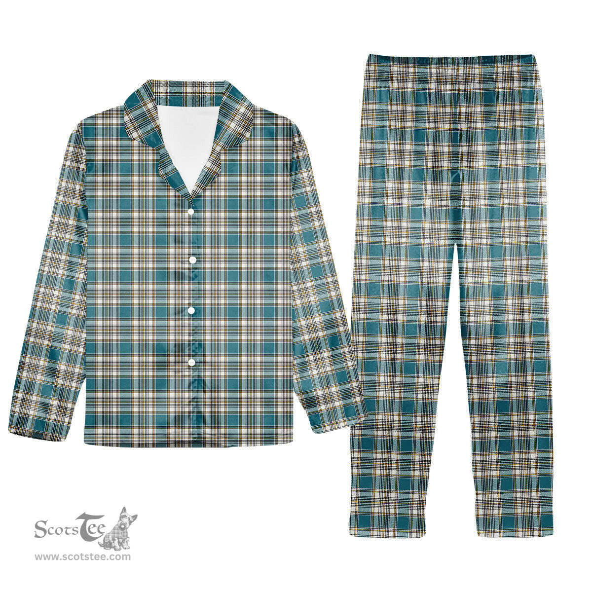 ScotsTee Shop Scottish Livingstone Dress Ancient Tartan Pajama Satin Velvet Flannel Pajama Set