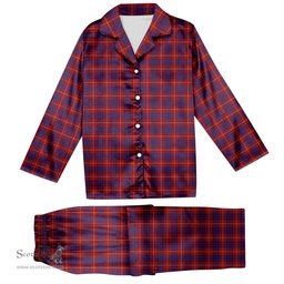 ScotsTee Shop Scottish Hamilton Tartan Pajama Satin Velvet Flannel Pajama Set