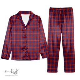 ScotsTee Shop Scottish Hamilton Tartan Pajama Satin Velvet Flannel Pajama Set