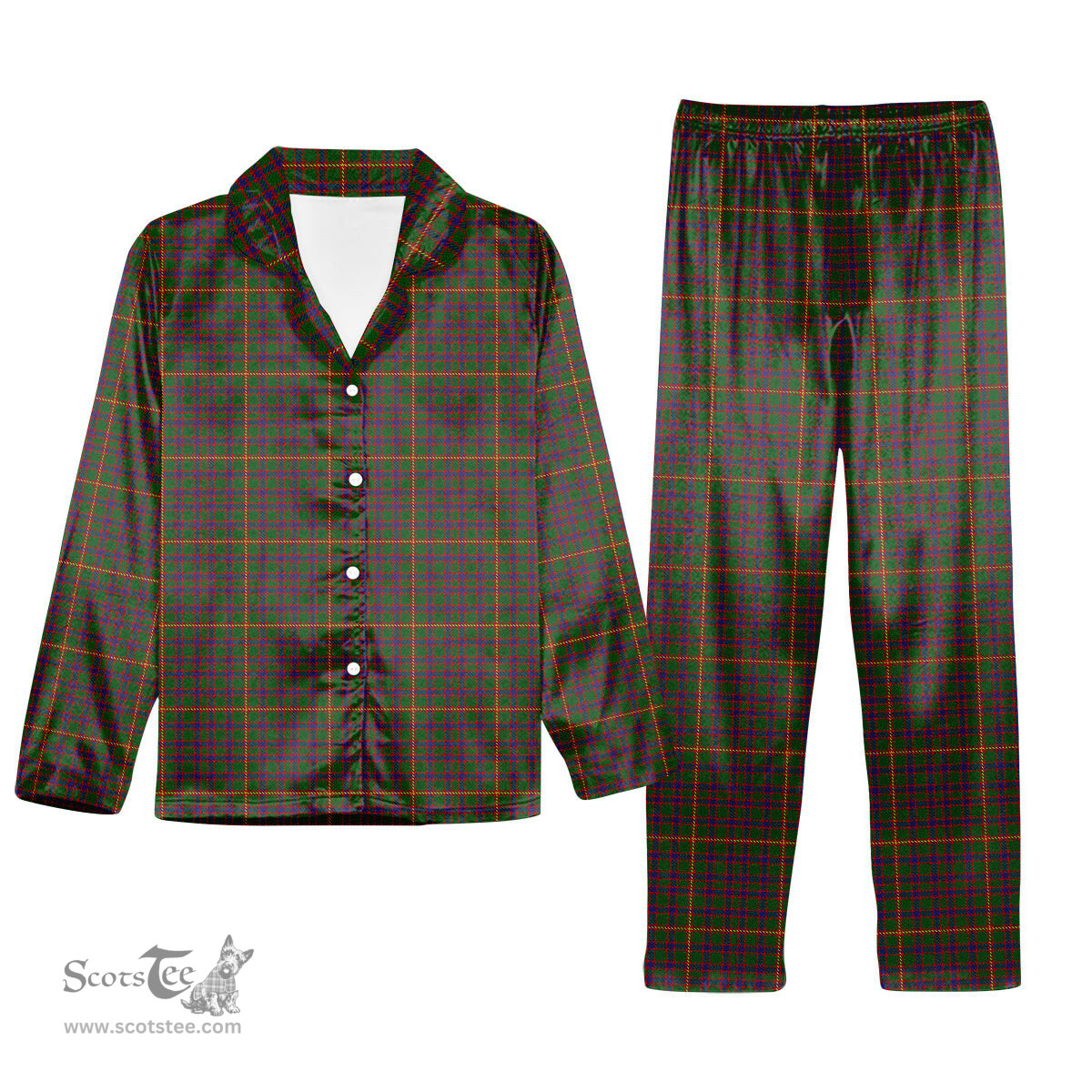 ScotsTee Shop Scottish Hall 1994 Tartan Pajama Satin Velvet Flannel Pajama Set