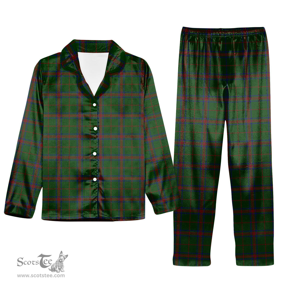 ScotsTee Shop Scottish Loton Tartan Pajama Satin Velvet Flannel Pajama Set