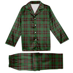 ScotsTee Shop Scottish Kiernan Tartan Pajama Satin Velvet Flannel Pajama Set
