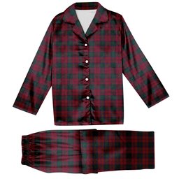 ScotsTee Shop Scottish Lindsay Tartan Pajama Satin Velvet Flannel Pajama Set