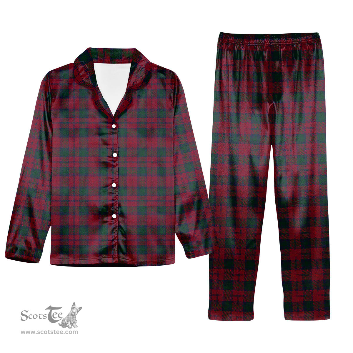 ScotsTee Shop Scottish Lindsay Tartan Pajama Satin Velvet Flannel Pajama Set
