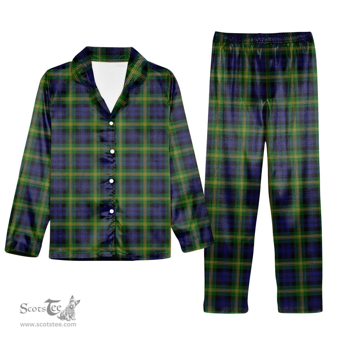 ScotsTee Shop Scottish Gordon of Esselmont Tartan Pajama Satin Velvet Flannel Pajama Set